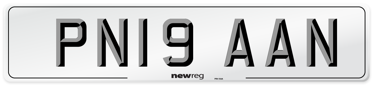 PN19 AAN Number Plate from New Reg